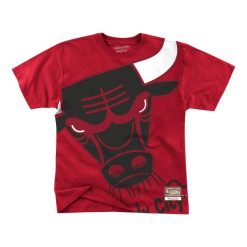 Koszulka Chicago Bulls big face bulls. Czerwone koszulki sportowe męskie Mitchell & Ness, bez wzorów, bez kołnierzyka, bez ramiączek, do koszykówki. Za 213.50 zł.
