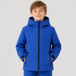 KURTKA ZIMOWA CHŁOPIĘCA 4F NARCIARSKA NEO DRY 5000. Niebieskie kurtki i płaszcze dla chłopców 4f, na jesień, bez wzorów, eleganckie, bez kaptura. Za 190.51 zł.