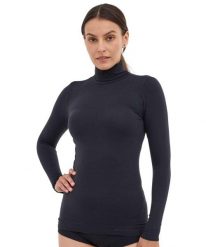 Koszulka damska golf z wełną Brubeck COMFORT MERINO. Białe t-shirty damskie Brubeck, s, bez wzorów, z materiału, klasyczne, bez kołnierzyka. Za 234.99 zł.