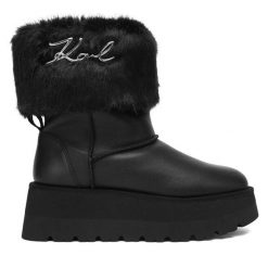 Śniegowce KARL LAGERFELD. Czarne śniegowce i trapery damskie KARL LAGERFELD. Za 979.99 zł.