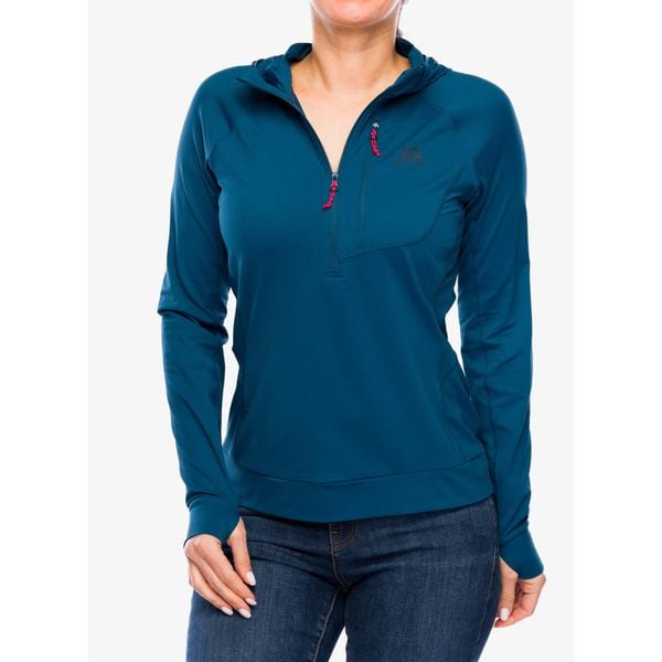 Bluza wspinaczkowa damska Mountain Equipment Aiguille Hooded Top. Niebieskie bluzy damskie MOUNTAIN EQUIPMENT, xl, bez wzorów, bez kaptura. Za 308.99 zł.