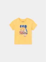 Mayoral T-Shirt 1020 Żółty Regular Fit. Żółte t-shirty dla chłopców Mayoral, bez wzorów, z bawełny, bez ramiączek. Za 39.99 zł.