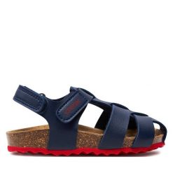 Sandały Geox. Niebieskie sandały chłopięce Geox, bez zapięcia. Za 139.99 zł.