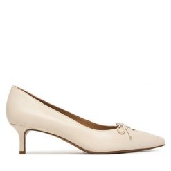 Szpilki LAUREN RALPH LAUREN. Białe szpilki damskie Lauren Ralph Lauren, bez wzorów, bez obcasa, bez zapięcia. Za 729.99 zł.