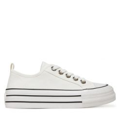 Trampki DeeZee. Białe trampki i tenisówki damskie DeeZee, bez wzorów, bez zapięcia. Za 119.99 zł.