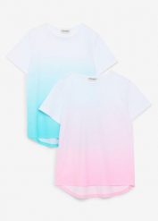 T-shirt z bawełny organicznej (2 szt.). Czerwone t-shirty i topy dla dziewczynek bonprix, bez wzorów, z bawełny, bez ramiączek. Za 84.99 zł.