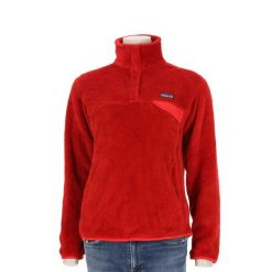Second life - Patagonia bluza polar damska Snap-T czerwony - Stan bardzo dobry. Czerwone bluzy sportowe damskie Patagonia, l, bez wzorów, z materiału, bez kaptura, trekkingowe. Za 255.56 zł.
