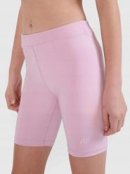 LEGGINSY DZIEWCZĘCE KRÓTKIE 4F KOLARKI SPORTOWE RÓŻOWE. Czerwone legginsy dla dziewczynek 4f, bez wzorów, z materiału, krótkie. Za 45.92 zł.