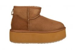 Śniegowce Emu Stinger Micro Flatform Chestnut 119197, Brązowy, Skóra naturalna - 40. Brązowe śniegowce i trapery damskie EMU, ze skóry. W wyprzedaży za 543.20 zł.