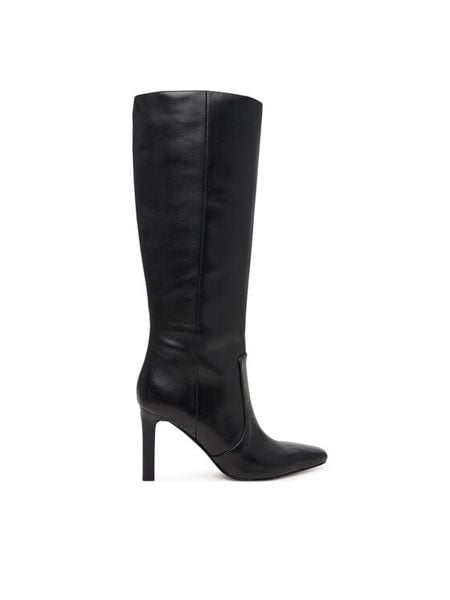 Guess Kozaki FLFHAR LEA11 Czarny. Czarne kozaki damskie Guess, ze skóry, bez obcasa, na słupku. Za 1,059.00 zł.