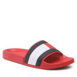 Klapki Tommy Hilfiger. Czerwone klapki męskie Tommy Hilfiger. Za 199.99 zł.