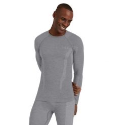 Koszulka Falke Wool-Tech Light. Szare koszulki sportowe męskie Falke, m, bez wzorów, z dzianiny, bez kołnierzyka, bez ramiączek. Za 492.00 zł.
