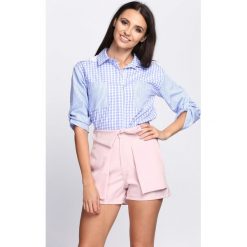 Niebieska Koszula Sitter. Niebieskie bluzki damskie Born2be, s, bez wzorów, bez kołnierzyka, bez ramiączek. Za 29.99 zł.