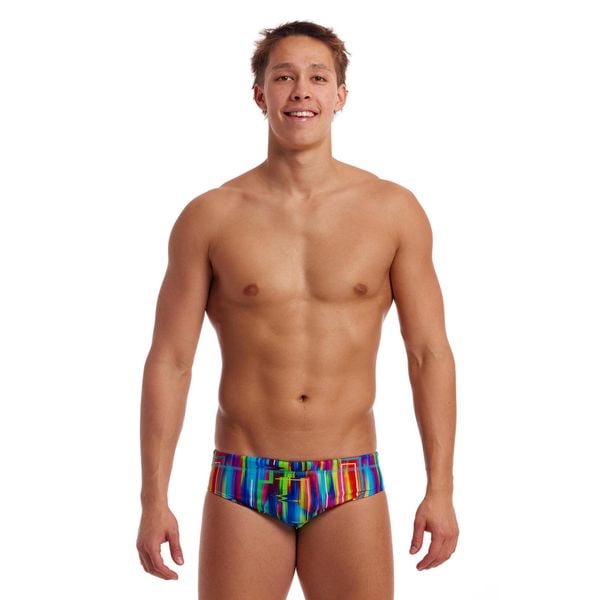 Kąpielówki męskie slipy na basen treningowe Funky Trunks The Glitch. Niebieskie kąpielówki męskie FUNKY TRUNKS, m, bez wzorów, do pływania. Za 124.99 zł.