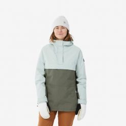 Kurtka snowboardowa damska Dreamscape SNB 100. Brązowe kurtki damskie DREAMSCAPE, l, bez wzorów, z materiału, bez kaptura, narciarskie. Za 299.99 zł.