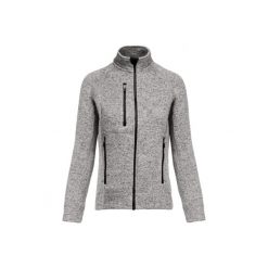 Damska kurtka z cętkowanym zamkiem Kariban. Szare kurtki damskie KARIBAN, bez wzorów, bez kaptura. Za 215.50 zł.