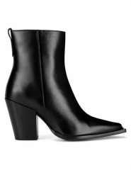 Gino Rossi Botki ROSSI-116196 Czarny. Czarne botki damskie Gino Rossi, ze skóry, bez obcasa, na słupku, bez zapięcia. Za 399.99 zł.
