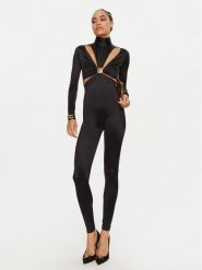 Elisabetta Franchi Kombinezon TU-T32-47E2 Czarny Slim Fit. Czarne sukienki damskie Elisabetta Franchi, bez wzorów, z syntetyku, bez kołnierzyka, bez ramiączek. Za 2,049.00 zł.