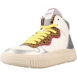 Buty GEOX J LAQUINNY GIRL Biały. Białe obuwie sportowe damskie Geox, bez wzorów, z syntetyku, na fitness i siłownię. Za 207.99 zł.