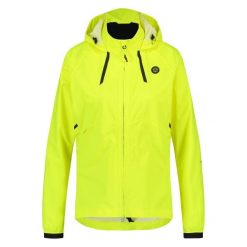 Compact Rain Jacket Commuter Women Hi-vis. Żółte kurtki damskie AGU, bez wzorów, z materiału, rowerowe. W wyprzedaży za 558.05 zł.