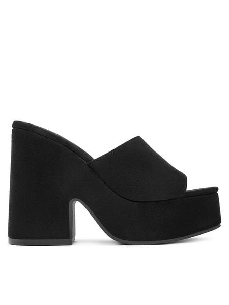 DeeZee Klapki E8341-1 Czarny. Czarne klapki damskie DeeZee, bez wzorów, z materiału, bez obcasa. Za 97.99 zł.