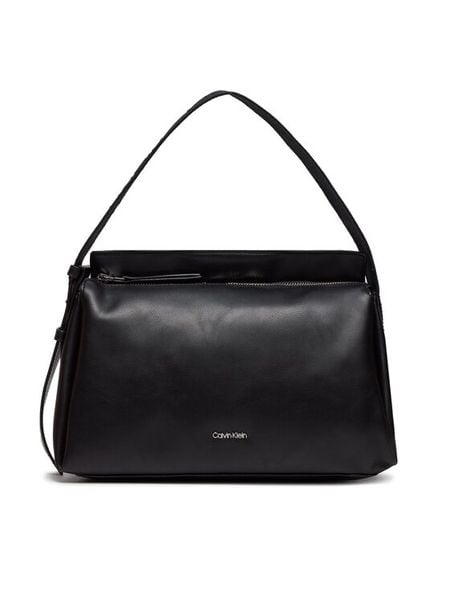 Calvin Klein Torebka Gracie K60K611661 Czarny. Czarne torebki do ręki damskie Calvin Klein, bez wzorów, ze skóry, bez dodatków. Za 379.99 zł.