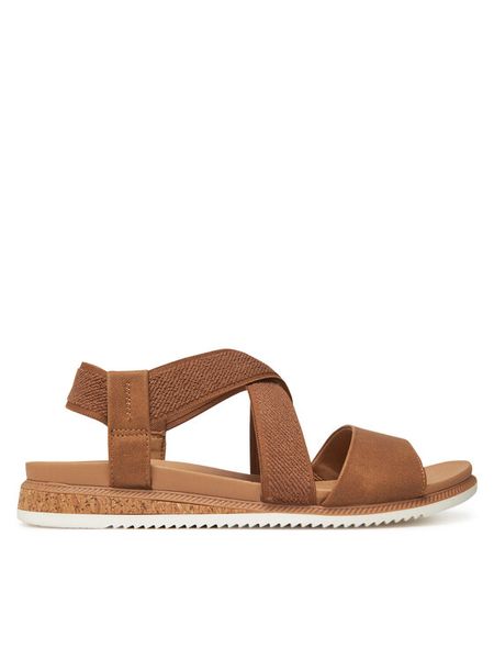 Skechers Sandały BOBS Desert Kiss Low 114705/CSNT Brązowy. Brązowe sandały damskie Skechers, bez wzorów, z materiału, bez obcasa, na płaskiej podeszwie, bez zapięcia. Za 159.99 zł.