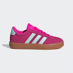Buty VL Court 3.0. Brązowe obuwie sportowe damskie Adidas, bez wzorów, z tkaniny, trekkingowe. Za 219.00 zł.