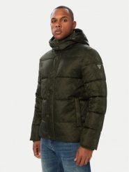 Guess Kurtka zimowa M6BL43 W4155 Zielony ciemny Regular Fit. Zielone kurtki męskie Guess, na zimę, m, z aplikacjami, z syntetyku, bez kaptura. Za 954.99 zł.