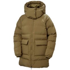 Parka damska z kapturem Helly Hansen Ellie. Brązowe parki damskie Helly Hansen, na zimę, bez wzorów, z puchu, sportowe, z kapturem. W wyprzedaży za 1,131.50 zł.