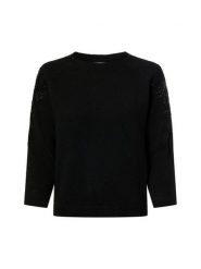 More & More Sweter damski z dzianiny Kobiety czarny jednolity, 42. Czarne swetry damskie More & More, bez wzorów, z dzianiny, bez kołnierzyka, bez ramiączek, bez kaptura. Za 429.95 zł.