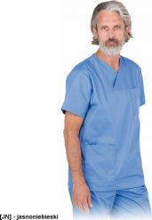 R.E.I.S. PRESTO-J - bluza męska ochronna z krótkim rękawem, 3 kieszenie, dekolt w szpic 3XL. Brązowe bluzy męskie R.E.I.S., m, bez wzorów, bez kaptura. Za 50.31 zł.