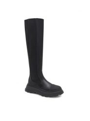 Jenny Fairy Kozaki LORA HY0522-4 Czarny. Czarne kozaki damskie Jenny Fairy, ze skóry, bez obcasa, na płaskiej podeszwie. Za 219.99 zł.