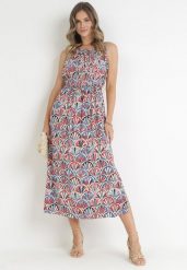 Czerwona Sukienka z Wiskozy w Stylu Boho z Gumką w Pasie Lostti. Czerwone sukienki damskie Born2be, na lato, l, bez wzorów, z wiskozy, boho, bez kołnierzyka, bez ramiączek, maxi, rozkloszowane. Za 34.99 zł.