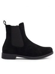 Clara Barson Botki VILMA WS5187-02 Czarny. Czarne botki damskie Clara Barson, z materiału, bez obcasa, na płaskiej podeszwie, bez zapięcia. Za 99.99 zł.