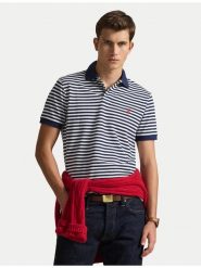 Polo Ralph Lauren Polo 710956682500 Granatowy Slim Fit. Niebieskie koszulki polo męskie Polo Ralph Lauren, m, bez wzorów, z bawełny, bez ramiączek. Za 609.99 zł.