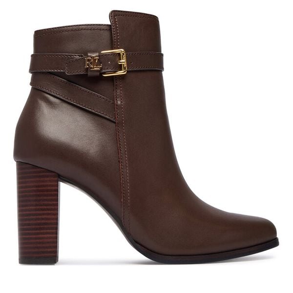 Botki LAUREN RALPH LAUREN. Brązowe botki damskie Lauren Ralph Lauren, bez obcasa, na słupku, bez zapięcia. Za 1,199.00 zł.