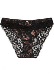 Figi. Czarne figi damskie bonprix, bez wzorów, z koronki. Za 42.99 zł.