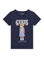 Guess T-Shirt J6GI04 K6YW4 Granatowy Regular Fit. Niebieskie t-shirty i topy dla dziewczynek Guess, z aplikacjami, z bawełny, bez ramiączek. Za 119.99 zł.