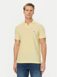 Tommy Hilfiger Polo Textured Oxford Pique MW0MW38482 Żółty jasny Regular Fit. Żółte koszulki polo męskie Tommy Hilfiger, m, bez wzorów, z bawełny, bez ramiączek. Za 369.99 zł.