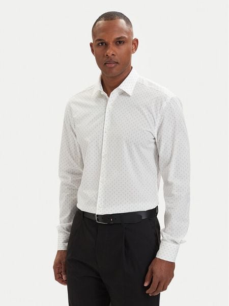 HUGO Koszula Kenno 50561165 Niebieski jasny Slim Fit. Niebieskie koszule męskie Hugo, m, bez wzorów, z bawełny, bez kołnierzyka, bez ramiączek. Za 309.99 zł.