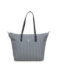 Tommy Hilfiger Torebka Poppy Summer Tote AW0AW17203 Granatowy. Niebieskie torebki do ręki damskie Tommy Hilfiger, bez wzorów, z materiału, bez dodatków. Za 529.99 zł.