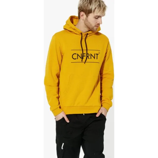 Confront Bluza Big Logo Hoodie , żółty, rozmiar L. Żółte bluzy męskie Confront, l, bez wzorów, z bawełny, z kapturem. W wyprzedaży za 69.99 zł.