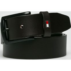 Tommy Hilfiger - Pasek skórzany. Czarne paski damskie Tommy Hilfiger, w paski, z materiału. Za 159.90 zł.