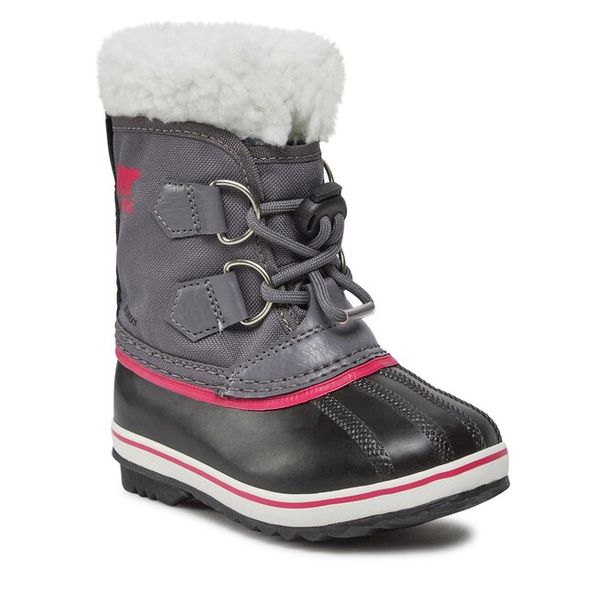 Śniegowce Sorel. Fioletowe buty zimowe dziewczęce Sorel, z nylonu, bez zapięcia. Za 439.00 zł.