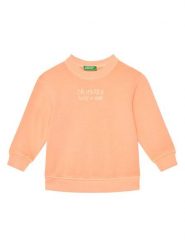 United Colors Of Benetton Bluza 3WITG10J4 Pomarańczowy Relaxed Fit. Brązowe bluzy dla dziewczynek United Colors Of Benetton, bez wzorów, z bawełny, bez ramiączek, bez kaptura. Za 99.99 zł.
