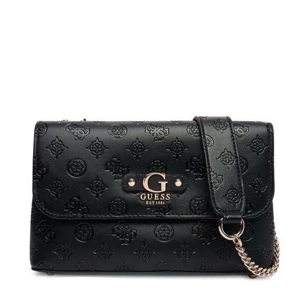 Torebka Guess. Czarne torebki do ręki damskie Guess, z aplikacjami, klasyczne, bez dodatków. Za 396.99 zł.