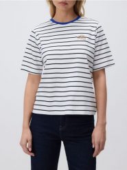 Bawełniany T-shirt z haftem - wielobarwny. T-shirty damskie Reserved, l, bez wzorów, z bawełny, bez kołnierzyka. W wyprzedaży za 29.99 zł.