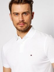 Tommy Hilfiger Polo 1985 MW0MW17770 Biały Regular Fit. Białe koszulki polo męskie Tommy Hilfiger, m, bez wzorów, z bawełny, bez ramiączek. Za 219.99 zł.