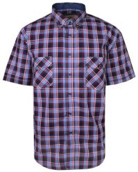 Koszula Bawełniana, Niebiesko-Czerwona Casualowa z Krótkim Rękawem, z Kieszonkami, w Kratkę -FORMAX. Czerwone koszule męskie ForMax, l, bez wzorów, z bawełny, casualowe, bez kołnierzyka, bez ramiączek. Za 145.00 zł.